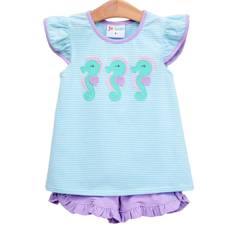 Seahorse Flutter Shorts Set