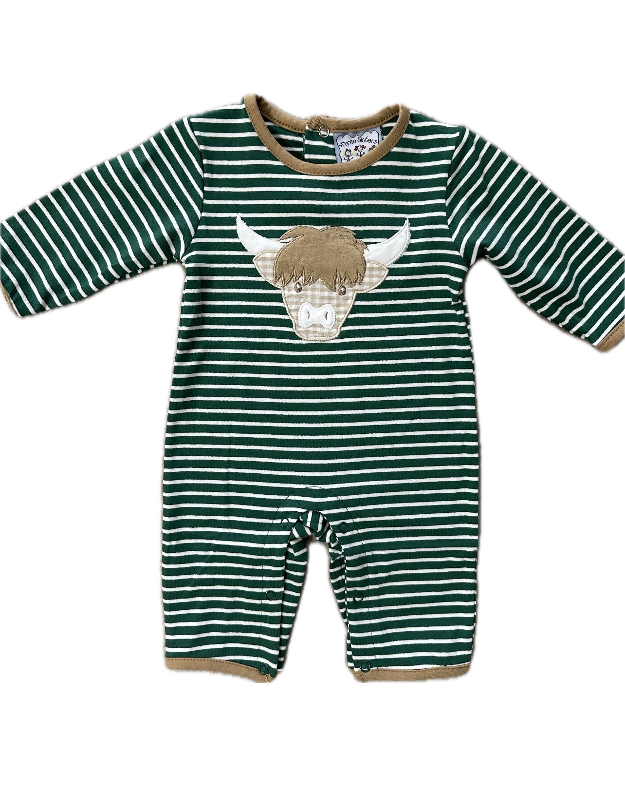 Highland Cow Appliqué Boys Romper