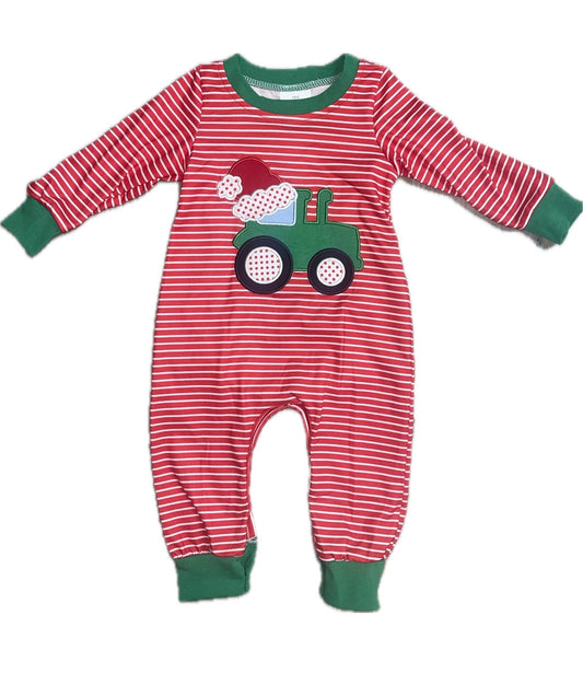 Tractor Santa Hat Romper