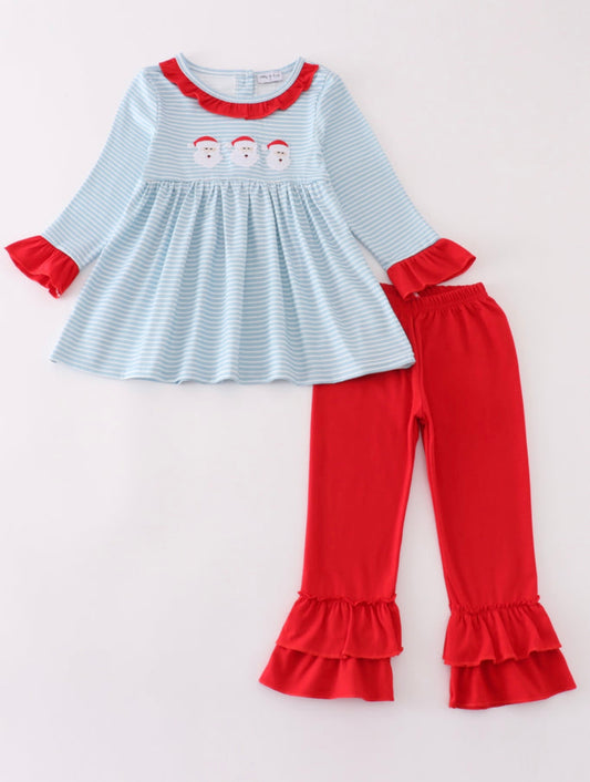 Santa Trio Girls Ruffle Set