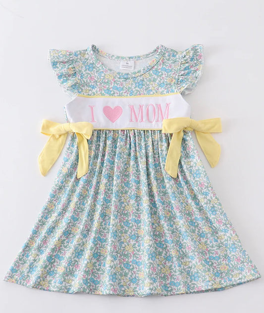 Yellow Floral Love Mom Dress