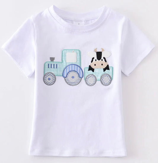 White Cow Tractor Shirt