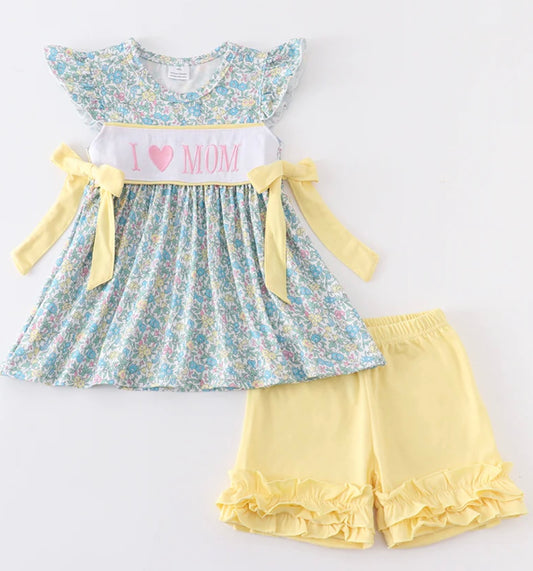 Yellow Floral Love Mom Set