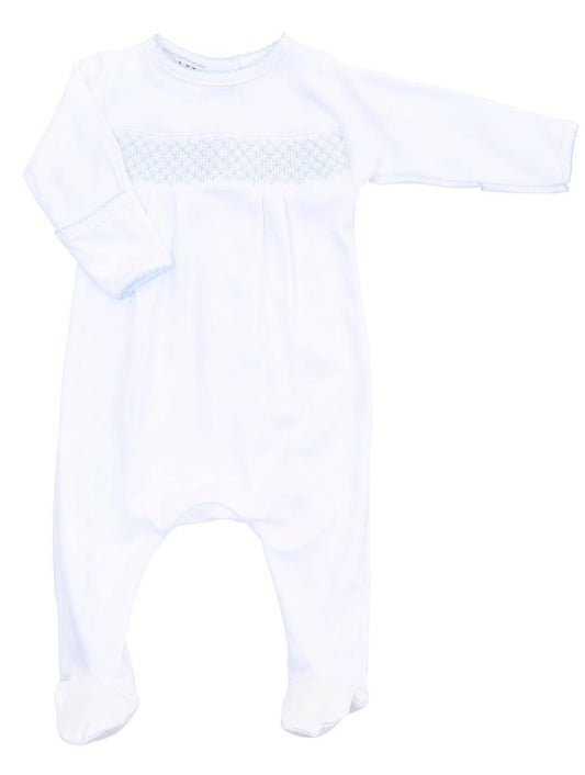 Blue Smocked Footie