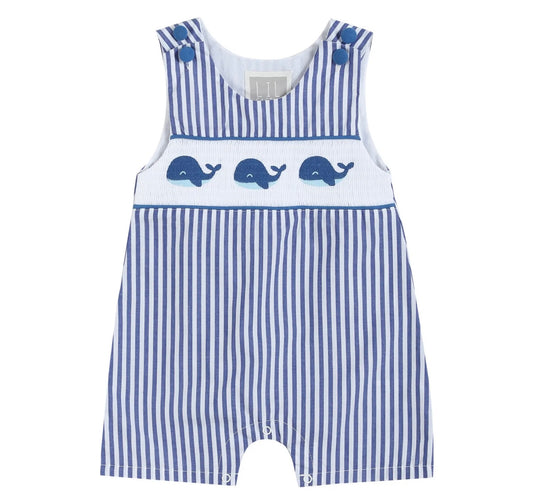 Blue Whale Smocked Short Romper